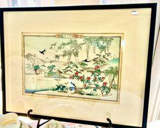 RINSAI JAPANESE WOOD BLOCK PRINT NICELY FRAMED.