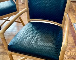 KISABETH CUSTOM LEATHER ARM CHAIRS. AMAZING! 8 CHAIRS RETAILING $4700!