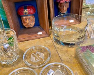 VAL ST LAMBERT CRYSTAL COASTERS.