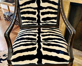 HENREDON ARM CHAIRS WITH ZEBRA FABRIC. RETAIL $1345 EACH.
