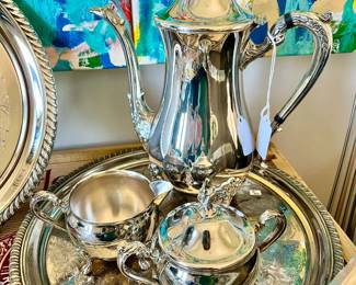 LOTS OF SILVER AND CRYSTAL.