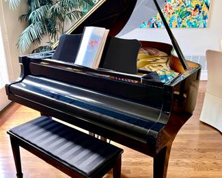 Yamaha black baby grand piano