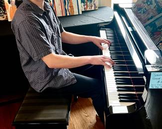 Sam, 17 years old, playing the Yamaha G3 grand piano. You can watch him play on Instagram!