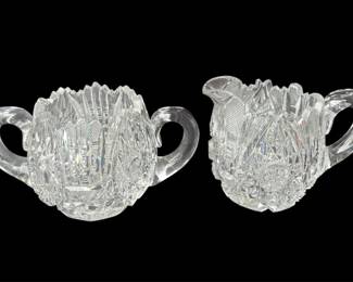 Cut Crystal Creamer & Sugar