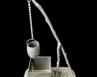 Vintage Metal Water Well Bucket Match Holder and Ash Catcher