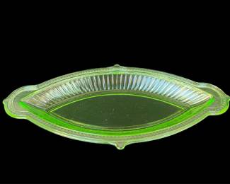 Green Vintage Vaseline/Uranium Serving Dish