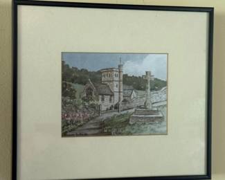 120 BranscombeChurchWatercolorPrintSignedEleanorLudgate