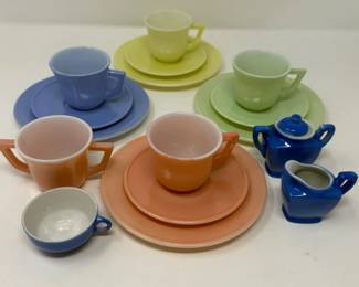 222 VintagePastelMiniTeaSetServicefor4Extras