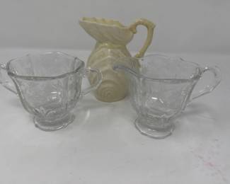 240 BelleekCreamerFostoriaChintzSugarCreamSet
