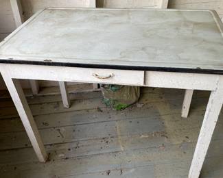 Enamel top kitchen table.