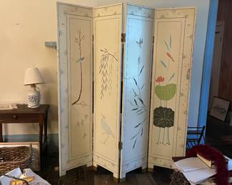 Wooden folding screen