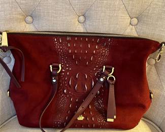 Brahmin Delaney Satchel in the Cranberry Wilmington color.
