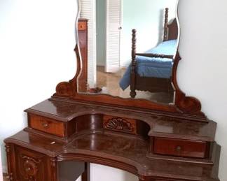 93 - Depression Era Vanity with Mirror 78" x 48" x 20"