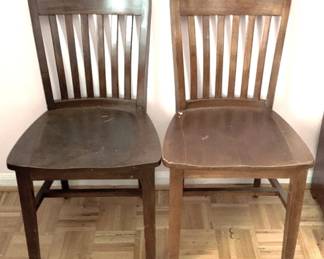 30 - 2 Vintage Wood Chairs - 36" x 16" x 18"