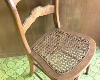 324 - Vintage Cane Seat Chair - 33" x 17" x 16"