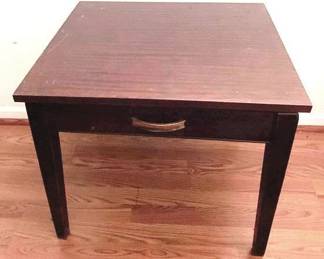 115 - Wood Table with Swivel Top - 21" x 24" x 24"