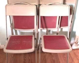 99 - 5 Metal Folding Chairs - 34" x 14" x 14"