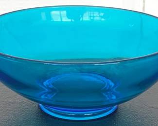 171 - Vintage Electric Blue Glass Bowl - 9.5" Round