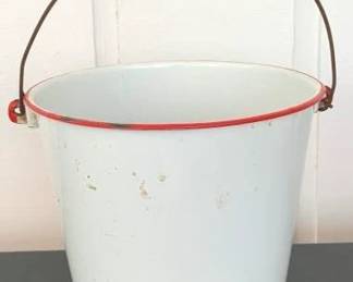 231 - Metal Enamelware Bucket - 12" x 9"