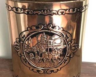 10 - Metal Trash Can - 13" x 10" x 7"