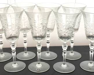 183 - 8 Rock Sharp Crystal Glasses - 8" Tall
