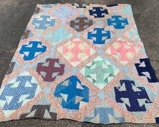 331 - Vintage Hand Stitched Quilt - 80" x 63"