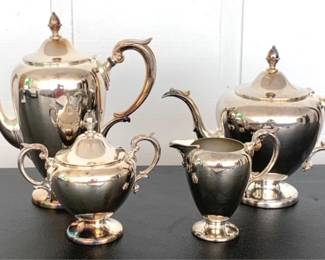 159 - Wallace Silver Plated Coffee/Tea Set with creamer & Sugar