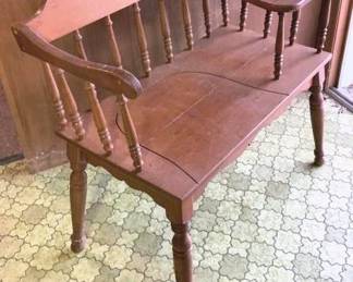 312 - Vintage Phone Table / Gossip Bench 27" x 30" x 15"