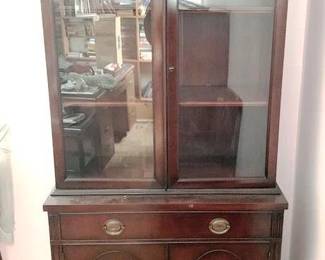 31 - Mahogany 2 Door China Cabinet 72" x 36" x 18"