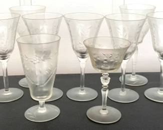 184 - 11 Assorted Rock Sharp Crystal Glasses
