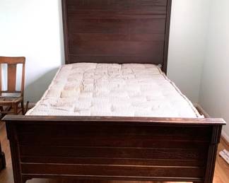 8 - Victorian Walnut Carved High Back Bed 79" x 58" x 76"