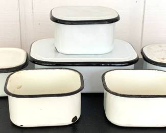 196 - Lot of 6 Enamelware Items