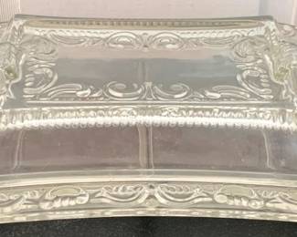 295 - Covered Glass Dish - 12" x 10"