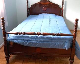 88 - Vintage Full Size Bed & Bedding 54" x 80" x 43"