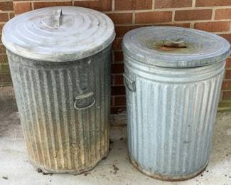 289 - 2 Metal Trash Cans - 18" x 26"