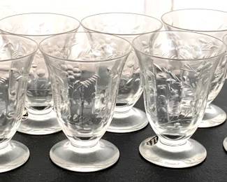 181 - 8 Rock Sharpe Crystal Glasses - 4" Tall