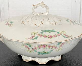 156 - Antique Florence Tureen - 10" Round