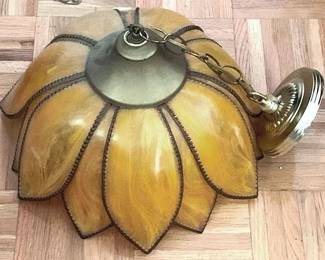 35 - Plastic Globe Light Fixture - 11" x 10" You are buying a used as-is electric/electronic item. We do not guarantee all components are present, and if it is not expressly stated, it is untested.