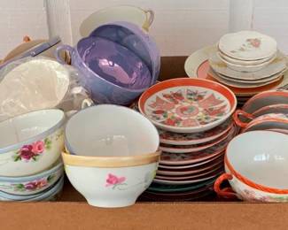 298 - Tray Lot Assorted Cups, Saucers, & More