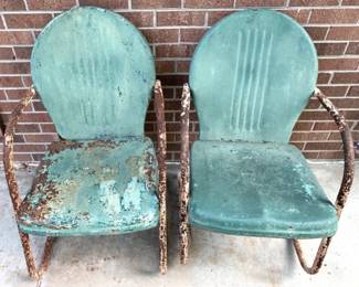 206 - 2 Metal Rocking Chairs - 36" x 22" x 24"