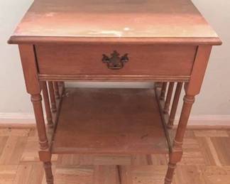 72 - Vintage Wood End Table - 26" x 15" x 18"