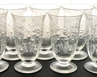 180 - 8 Rock Sharpe Crystal Glasses - 5.5" Tall