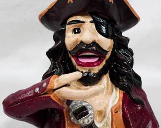 1035 - Cast Iron Pirate Bank 7"