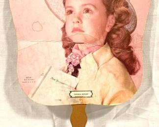9551x - Vintage Hand Fan - 12" x 8"