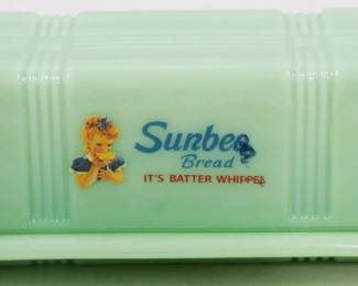 1070 - Jadeite Sunbeam Butter Dish 2.5x7x3