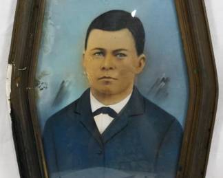 464 - Vintage Bubble Glass Frame 18x12 loss on side of frame