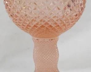 1145 - Pink English Hobnail Oil Lamp 10.5"