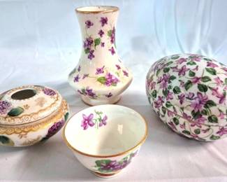 4285 - Assorted Dishes w/ Violet Design