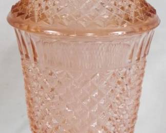973 - Pink Miss America Tall Lidded Urn 12"