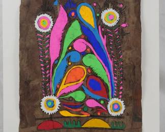 1450 - Vintage Black Light Artwork 16x13